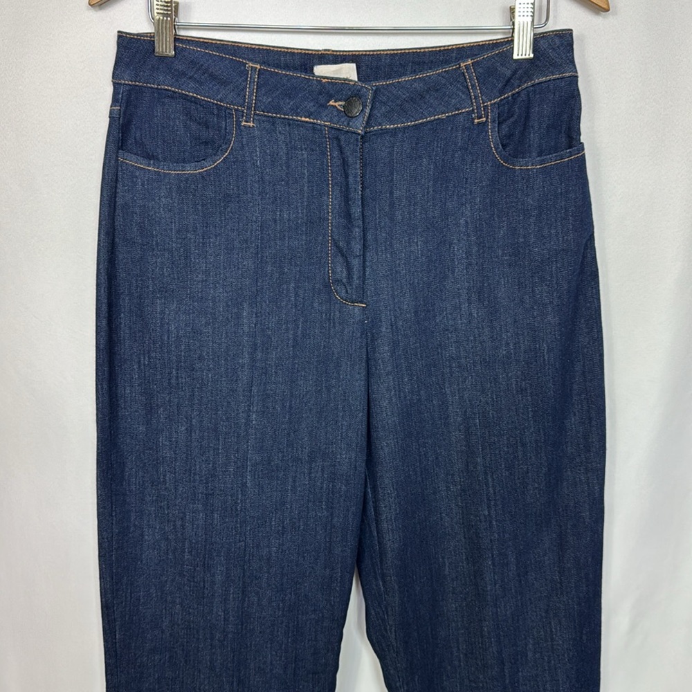 Calvin Klein Women’s High Rise Straight Leg Jeans Size 10 Dark Blue Wash Stretch - Picture 2 of 7
